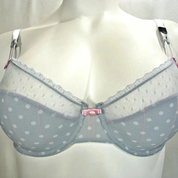 32DDD Felina 110789 Marielle Full Busted UW Bra Gray Dot NWT - Picture 6 of 13